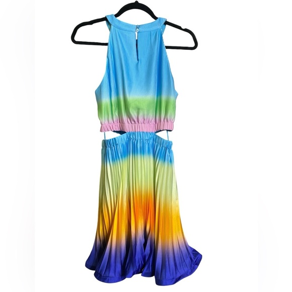 Jonathan SIMKHAI Braelynn Ombre‎ Plisse Cut Out Mini Dress NWT - Picture 4 of 8